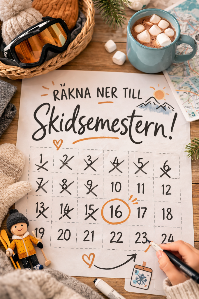 räkna ner till skidsemestern